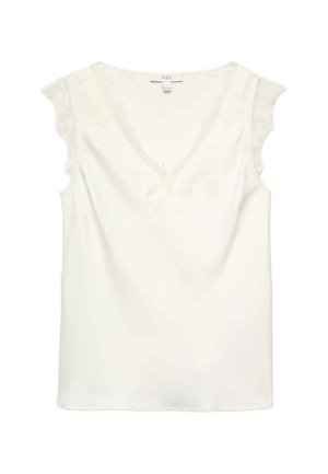 Marks & Spencer, SATIN V-NECK LACE INSERT CAMI TOP. - Bluse - ivory