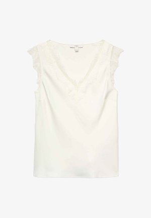 Marks & Spencer, SATIN V-NECK LACE INSERT CAMI TOP. - Bluse - ivory