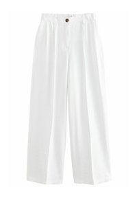 ELASTICATED BACK WIDE LEG - Hlače - white
