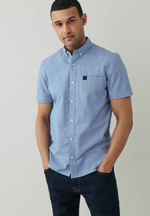 SHORT SLEEVE GINGHAM STRETCH OXFORD - Camicia - blue white