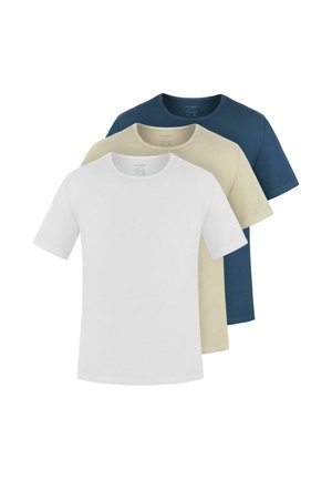 3 PACK - T-Shirt basic - beige/marine/weiß