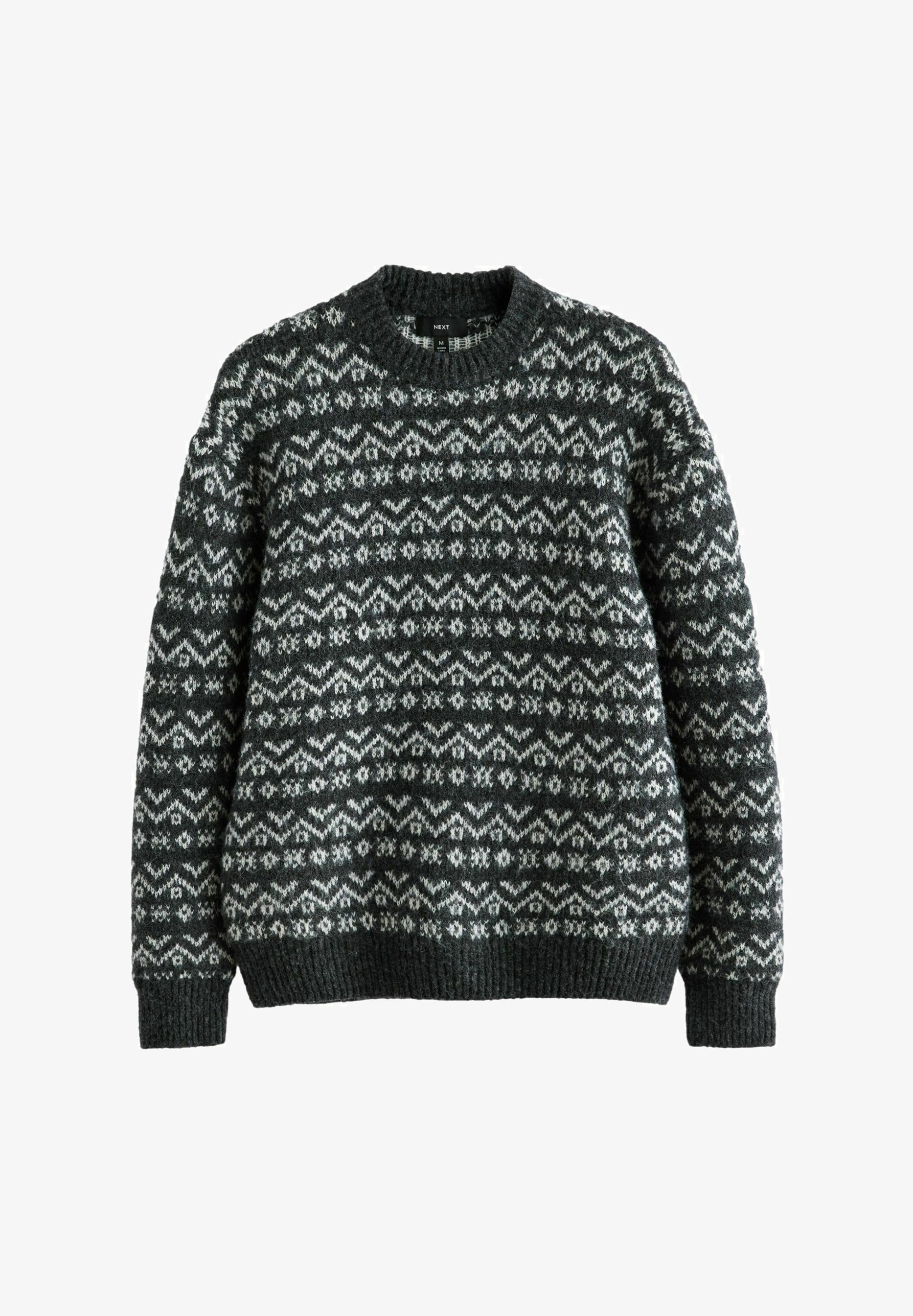 Next RELAXED FIT BRUSHED PATTERN CREW Jumper charcoal grey