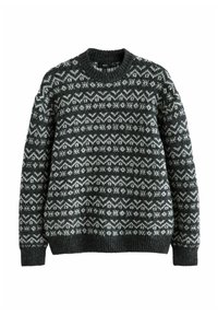 RELAXED FIT BRUSHED PATTERN CREW  - Strickpullover - charcoal grey