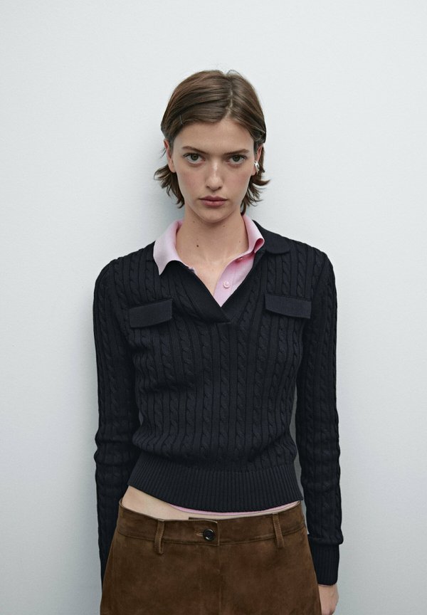 COLLAR CABLE - Long sleeved top