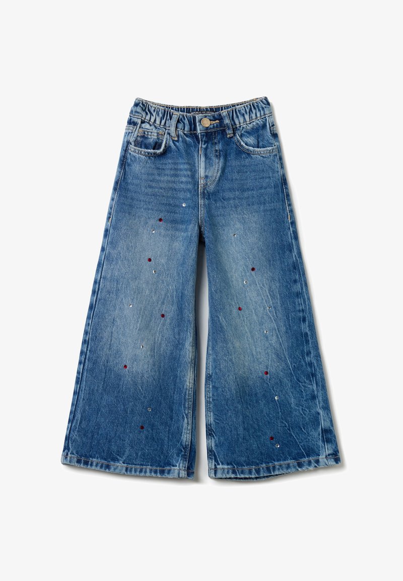 OVS WIDE-LEG WITH DIAMANTÉS - Jean flare - medium wash
