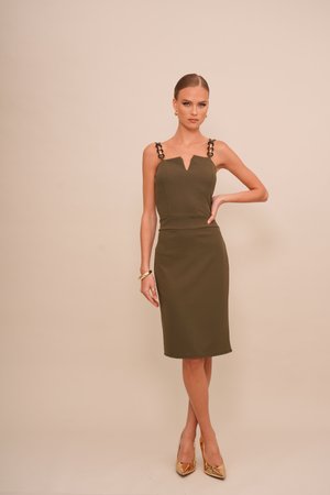 RUE CHAIN - Koktailové šaty/večierkové šaty - dark khaki
