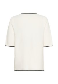 Kaffe LINKA CONTRAST - Triko s potiskem - chalk w black contrast