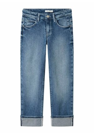 FOLD-UP - Jeans straight leg - medium blue denim