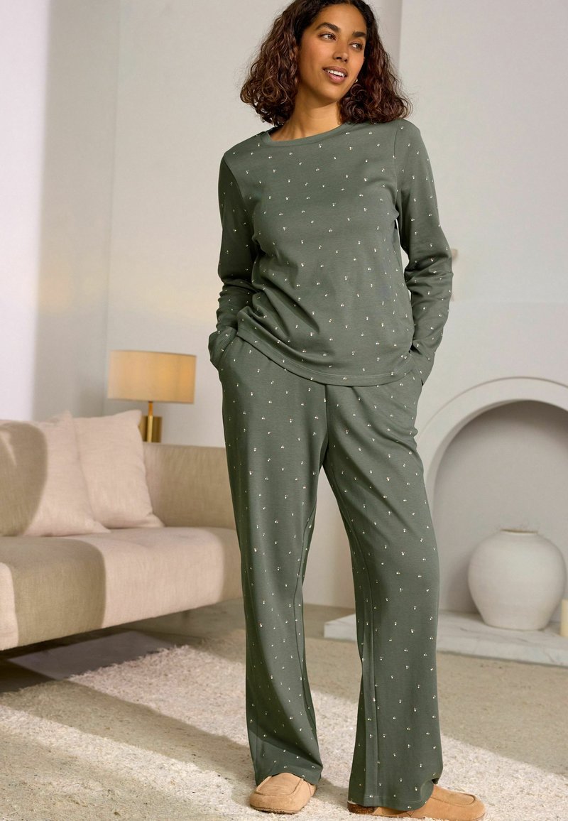 Next HEAVYWEIGHT TALL - REGULAR FIT SET - Yöasusetti - sage green spot