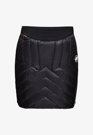 Falda negra acolchada con patrón de Chevron, cintura elástica y detalle de logo en el lateral. Material ligero y resistente al agua.