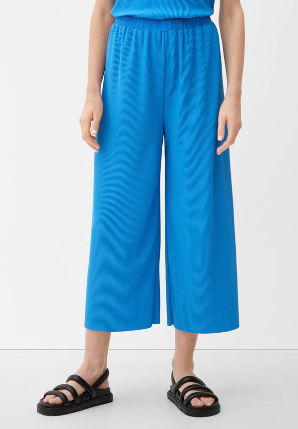 MIT PLISSÉEFALTEN - Stoffhose - royalblau