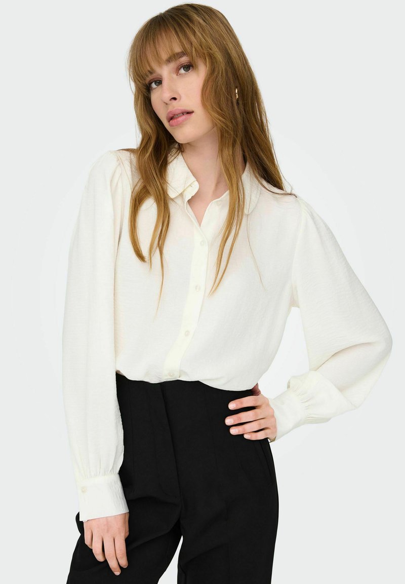 JDY LANGARM EINFARBIGE - Overhemdblouse - cloud dancer