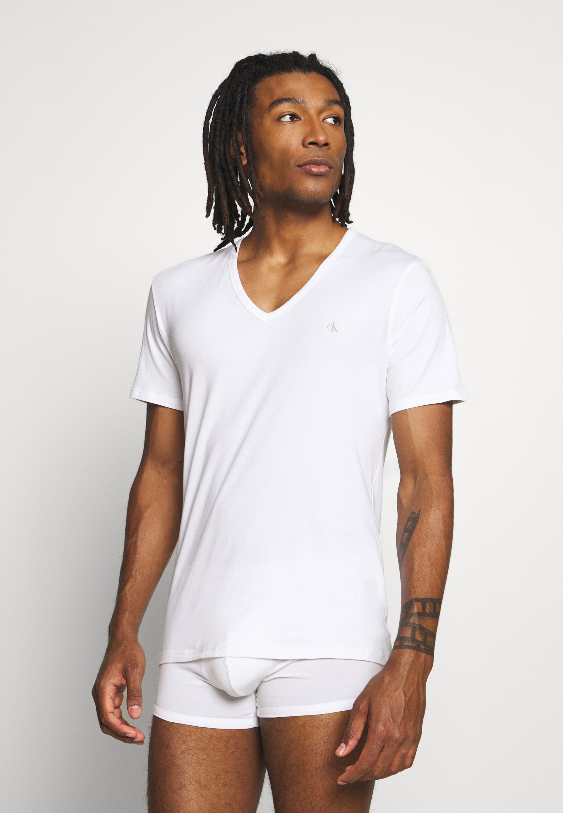Calvin Klein Underwear ONE NECK 2 PACK - Maglietta intima - white/bianco -  Zalando