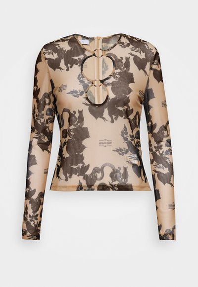 ROKH METAL HOOPS - Blúzka - black/brown