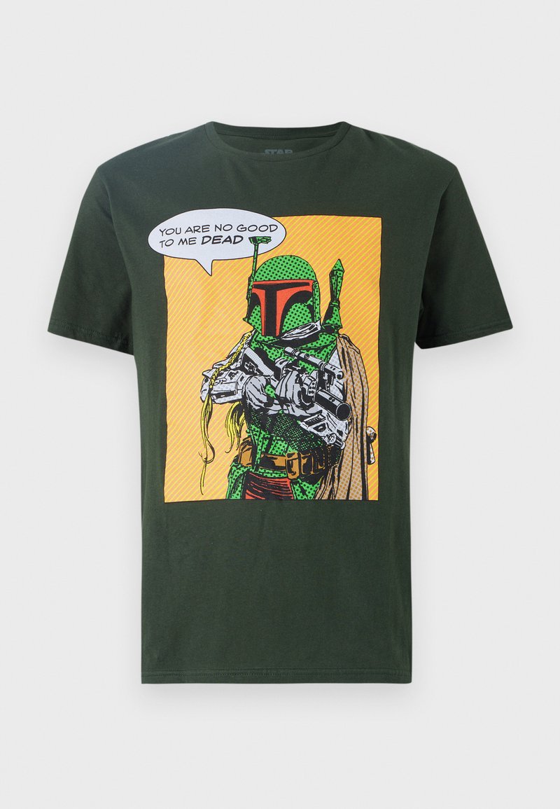 Star Wars T-shirt print donkergroen