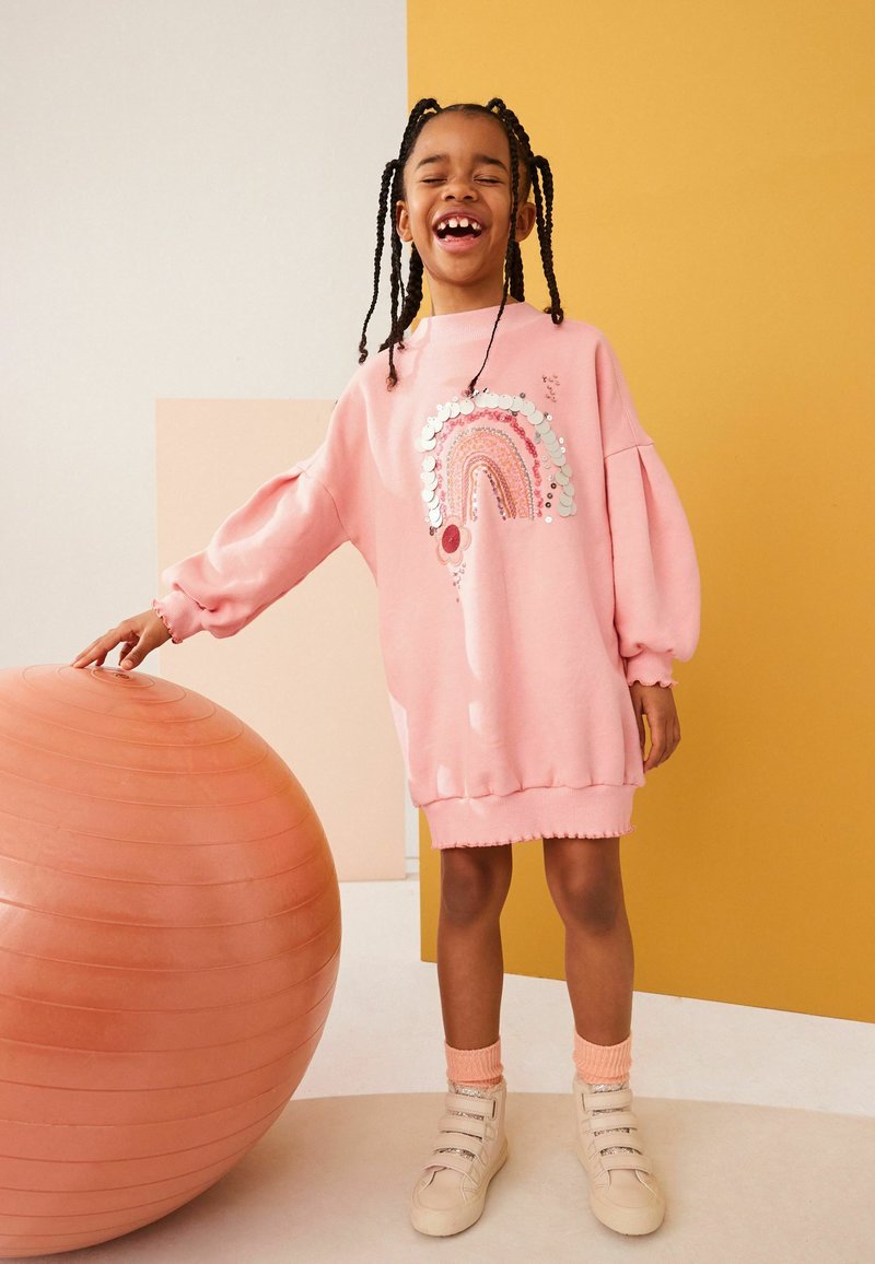 Robe D'été NEXT Pour Fille 4 Ans - Rose Corail, Longueur 27 Pouces - Occasion Très Bon état