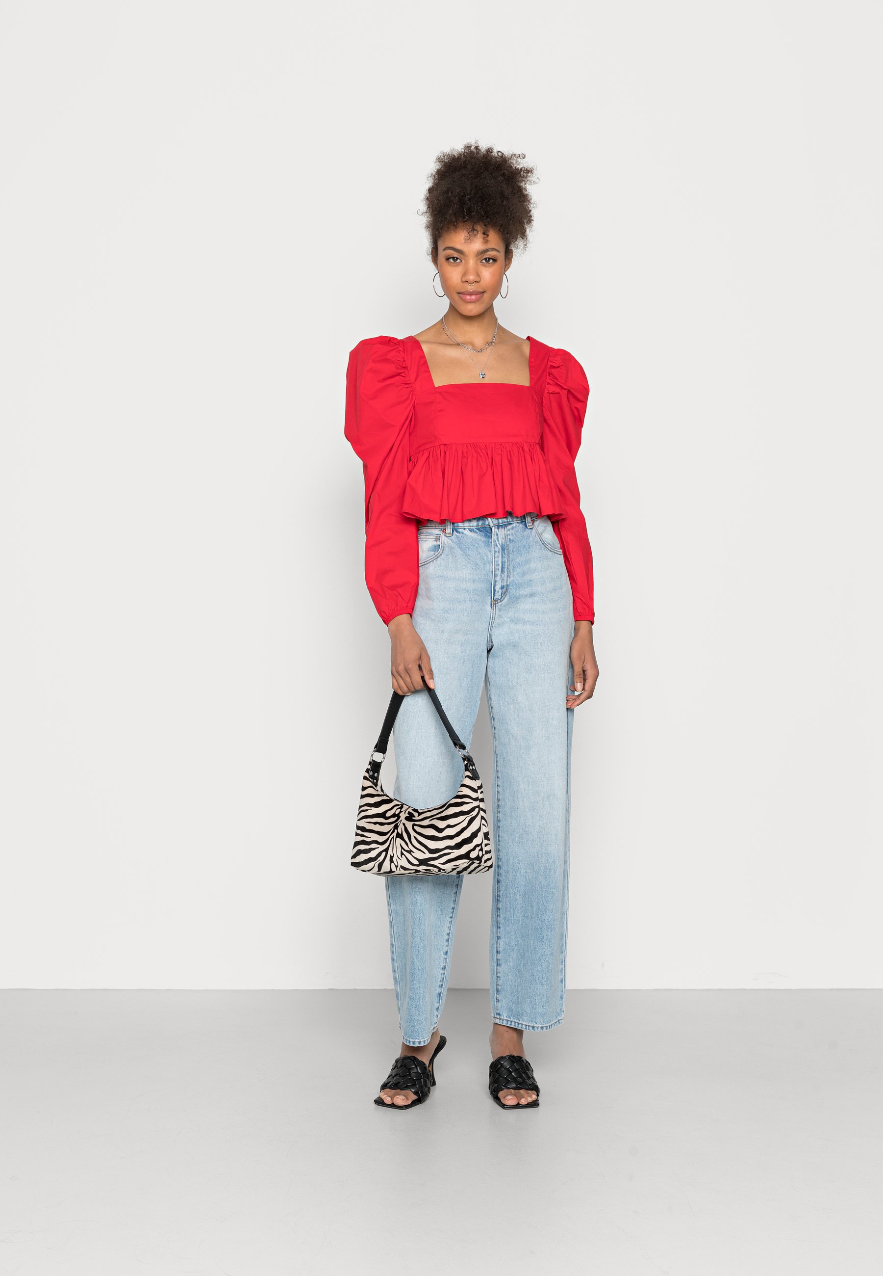Glamorous SMOCK CROP TOP WITH TIE BACK - Camicetta - red/rosso - Zalando.it