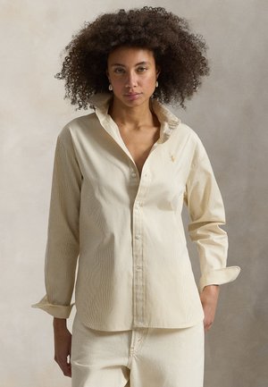 RELAXED FIT STRIPED COTTON SHIRT - Πουκαμίσα με κουμπιά - 2000d polo tan-white