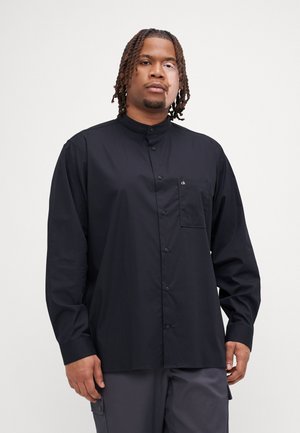 POPLIN GRANDAD COLLAR SHIRT - Skjorta - black