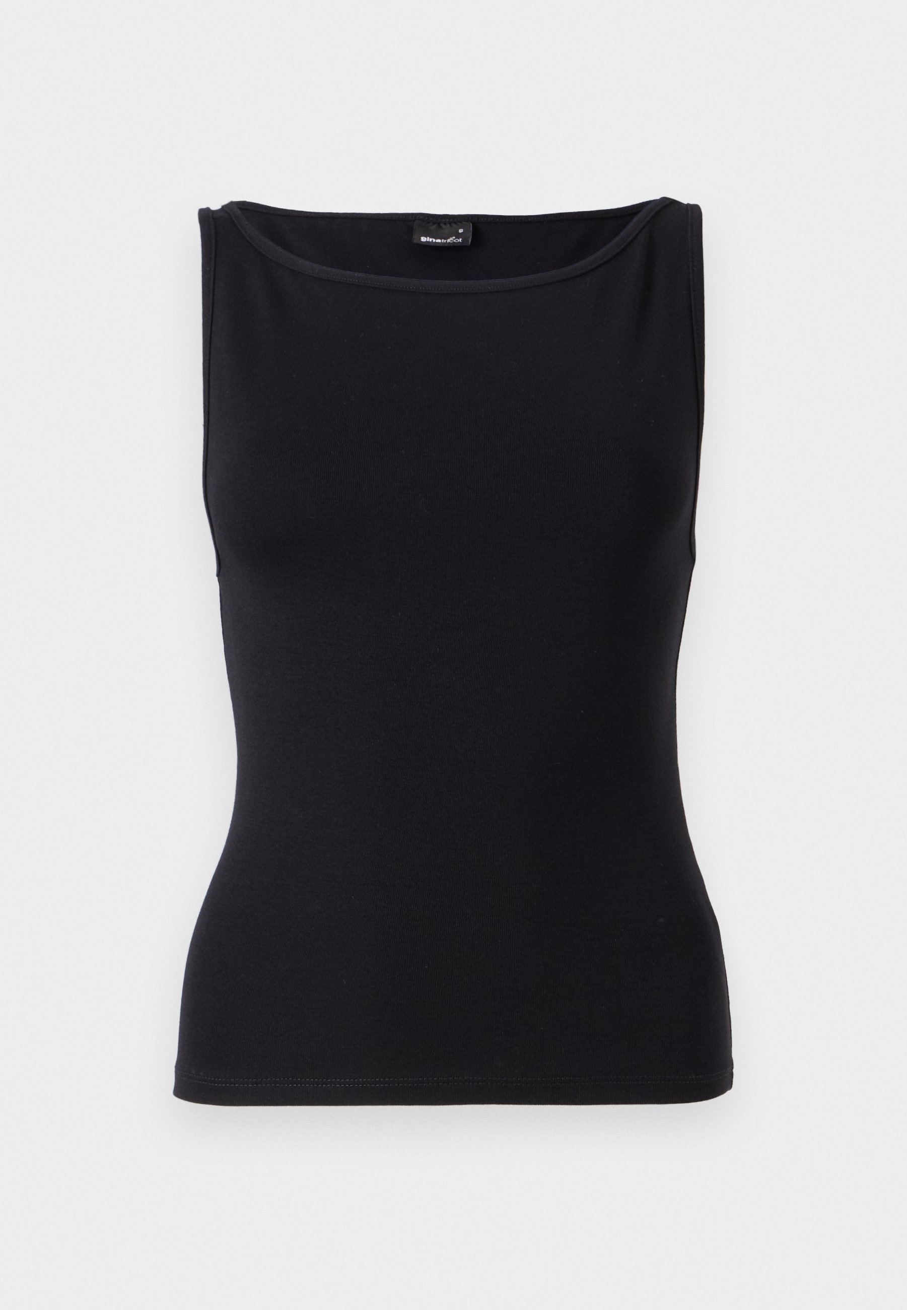 Gina Tricot BOAT NECK TANK - Top - black - Zalando.co.uk