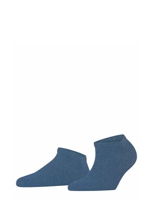 Skarpetki do kostki w melanżowym niebieskim kolorze, z miękką teksturą, z prążkowanym mankietem i minimalistycznym designem.