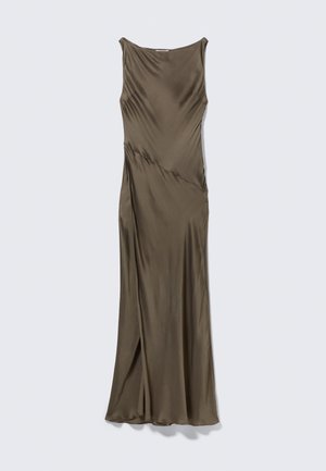 SATIN BOAT NECK MAXI DRESS - Îmbrăcăminte de ocazie - mole dark
