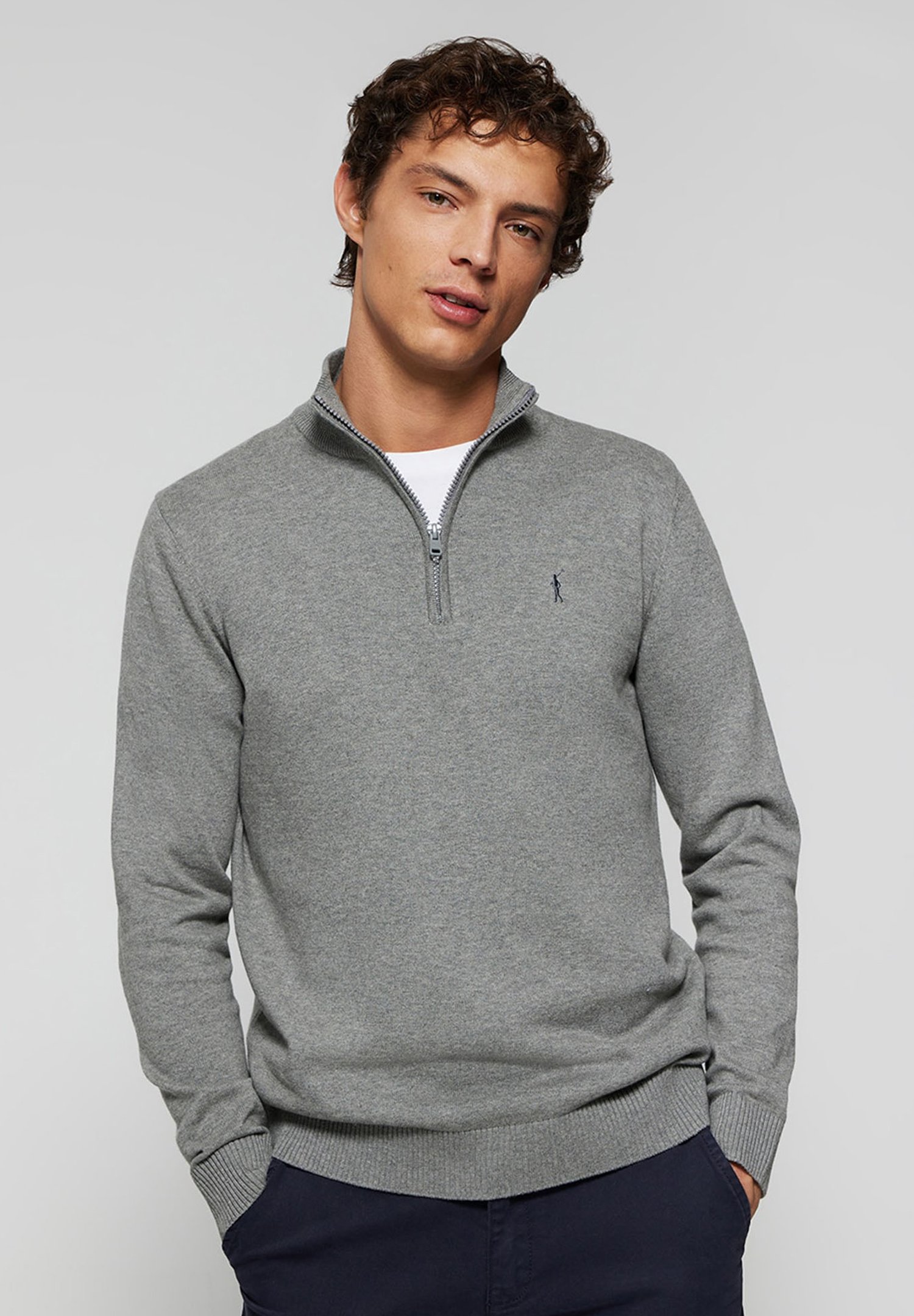 Stradivarius BOAT NECK - Maglietta a manica lunga - dark grey/grigio