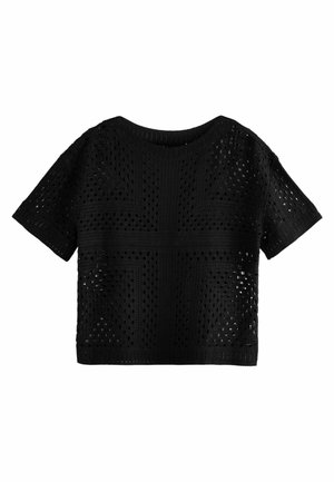 SHORT SLEEVE CREW NECK REGULAR FIT - Nyomott mintás póló - black ultimate