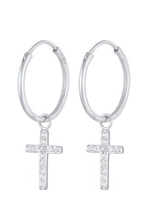 SPARKLING CROSS  - Oorbellen - silber