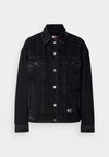 BACK LOGO OVERSIZED DENIM TRUCKER JACKET - Farkkutakki - denim black