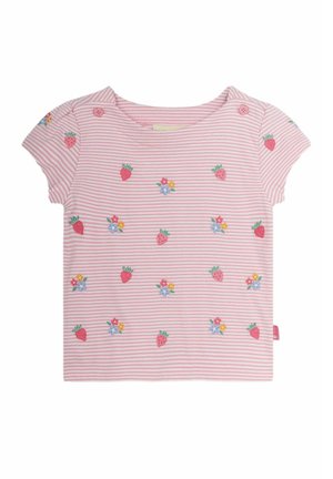 JoJo Maman Bébé DAISY EMBROIDERED - REGULAR FIT - T-shirts print - pink strawberry floral