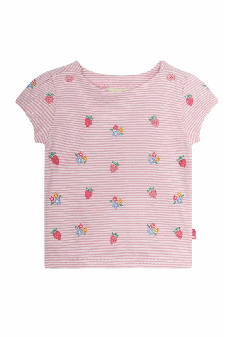JoJo Maman Bébé DAISY EMBROIDERED - REGULAR FIT - Apdrukāts T-krekls - pink strawberry floral