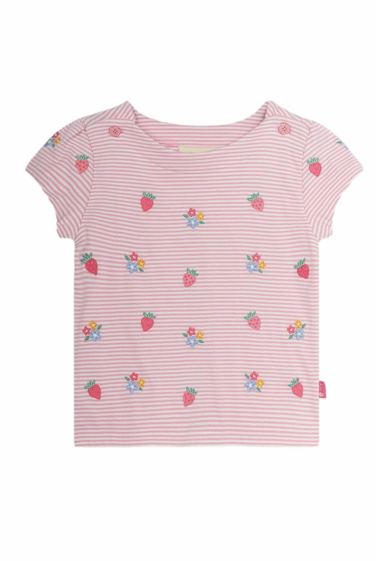 JoJo Maman Bébé - DAISY EMBROIDERED - REGULAR FIT - T-Shirt print - pink strawberry floral, Vergrößern