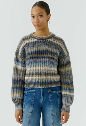 Oui, PULLOVER - Pullover - lt brown blue