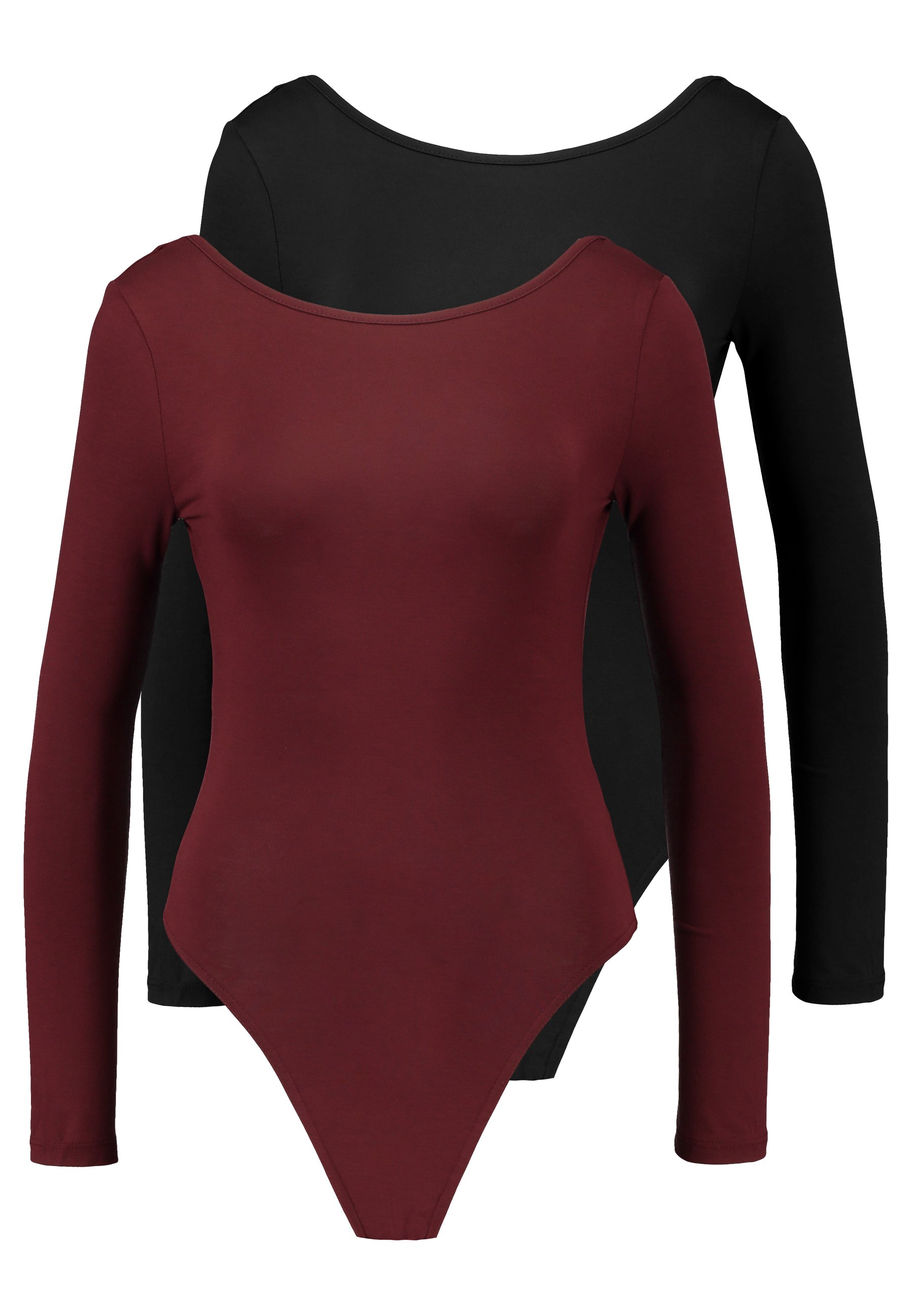 Missguided LONG SLEEVE LOW BACK 2 PACK Topper langermet Missguided Low Back Bodysuit 2 Pack