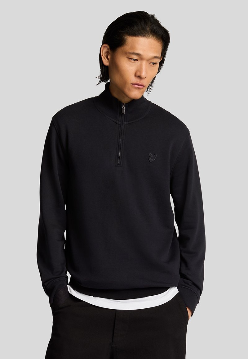 Lyle & Scott MID LAYERS SUPERFINE QUARTER ZIP - Felpa - z jet black