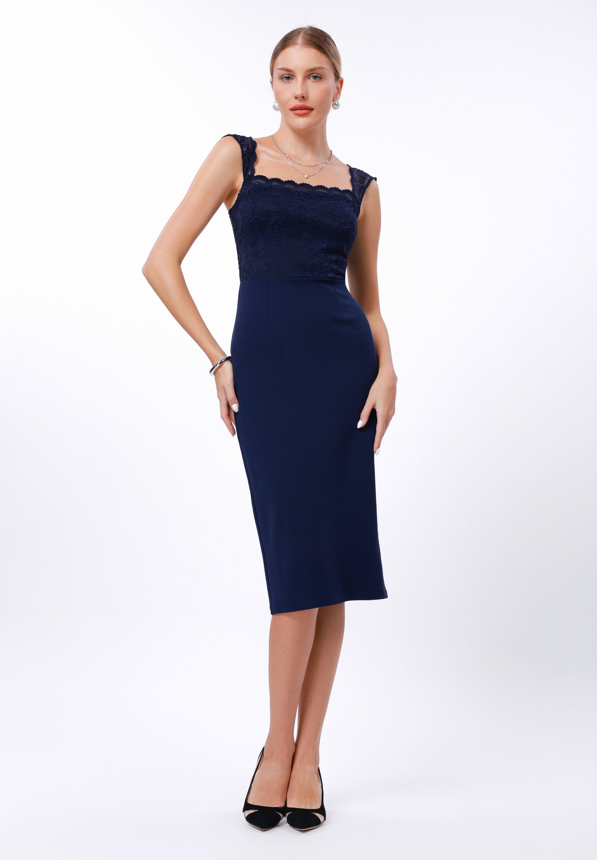 sachin and babi light blue dress Nissa Cocktail Dress with Puff Sleeve in Black