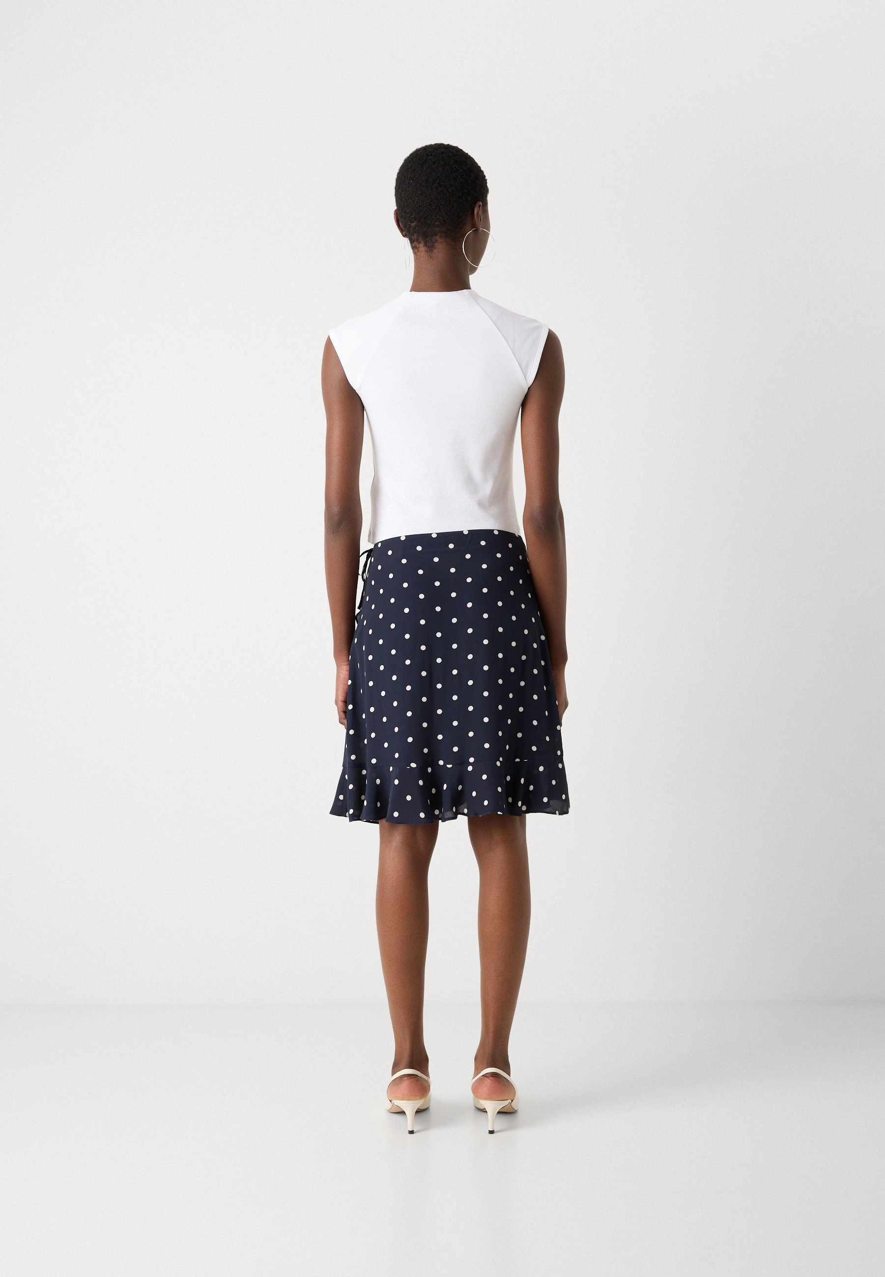 GANT DOT PRINT FRILL SKIRT - Wrap skirt - evening blue/dark