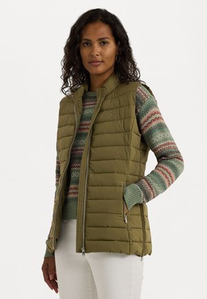 Lauren Ralph Lauren QUILTED MOCKNECK VEST - Smanicato - olive fern