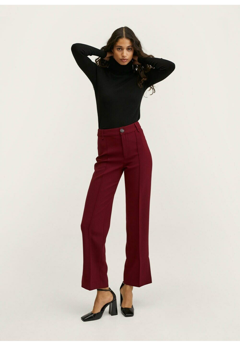 Mango Pantaloni - mottled dark red/rosso - Zalando.it
