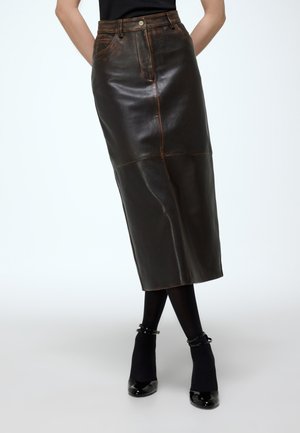 FANNY - Pencil skirt - brown
