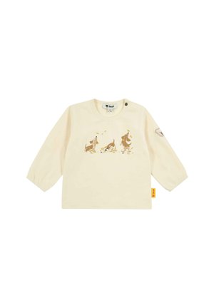 Steiff, T-SHIRT LANGARM WOOF & FLUFF - Long sleeved top - whitecap gray