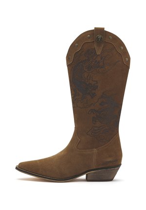 Ed Hardy, Cowboy-/Bikerlaarzen - tan