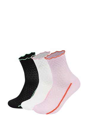 3-PACK STRUCTURED SLINKY CREW - Chaussettes - black