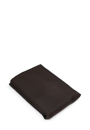 Zwarte gevouwen stof gemaakt van een textuur materiaal, met een gladde oppervlakte en strakke randen, geschikt voor verschillende toepassingen.