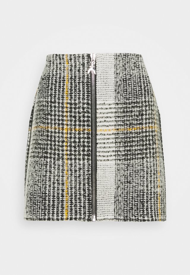 GONNA SKIRT - Mini skirt - black/white
