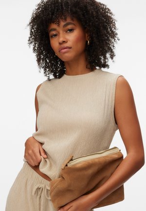 Vero Moda, VMLUNA O NECK - Top - pumice stone