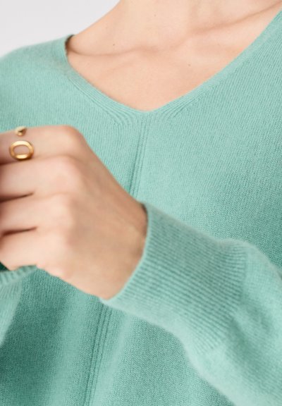 Pull Turquoise 100% Cachemire Dégriffé - Taille 38 (équivaut 40), Occasion Parfait état, Marque Andrea