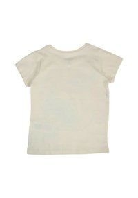 T-shirt en coton léger à manches courtes de couleur blanc cassé. Design classique à col rond avec une texture lisse et sans motifs ni accents visibles.