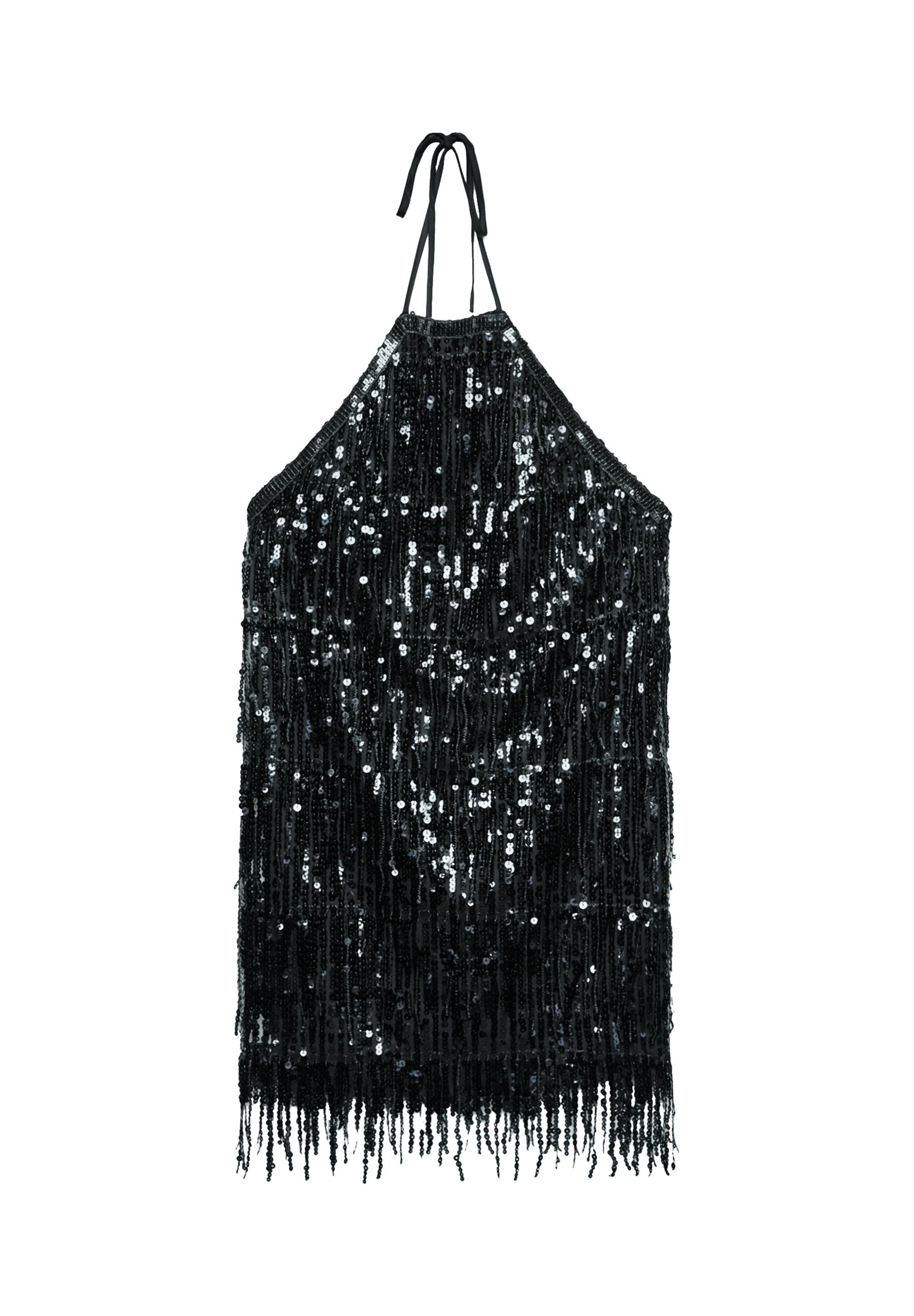 Short sequinned halter